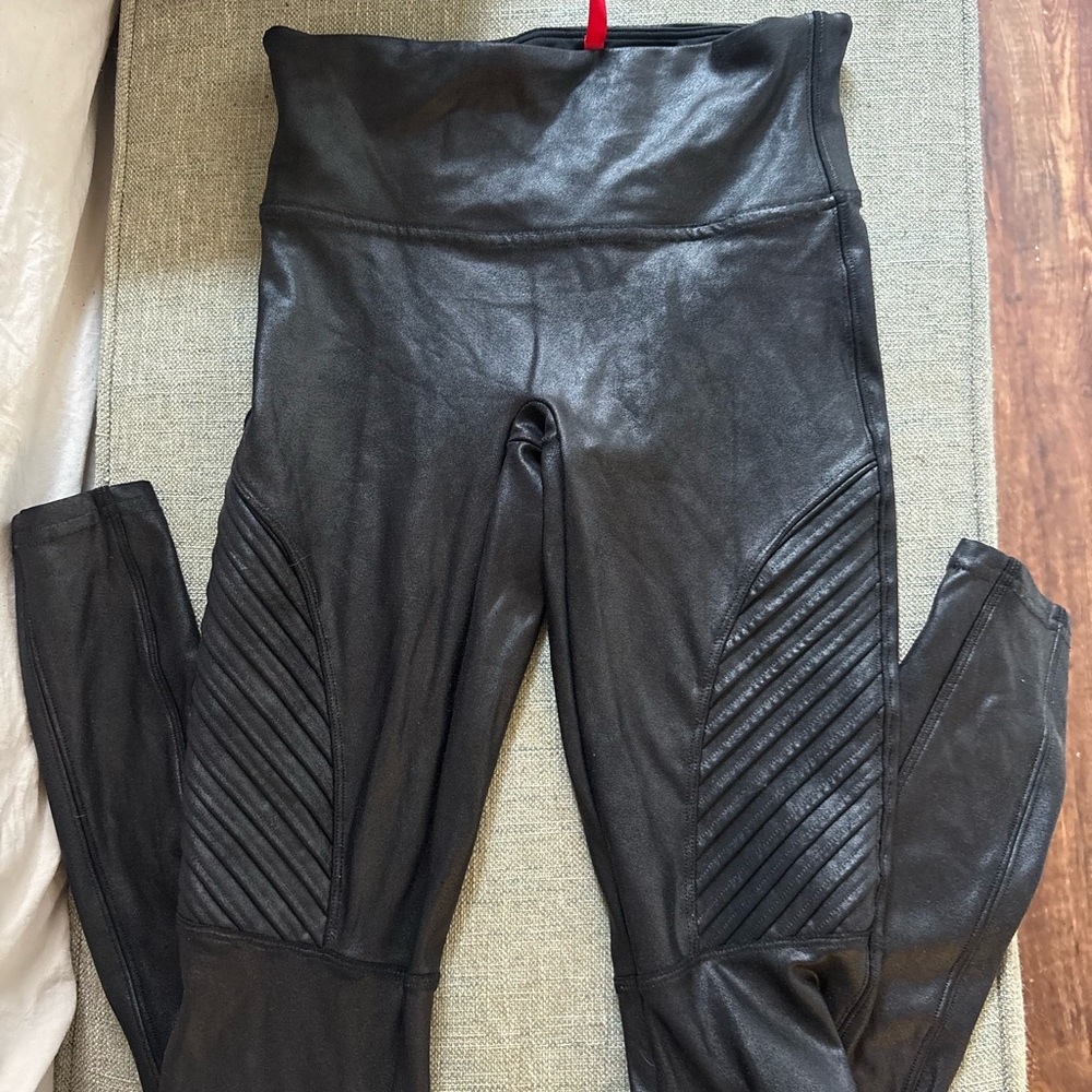 SPANX Black Faux Leather Leggings